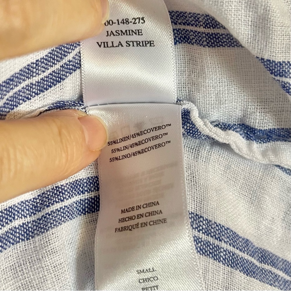 Rails Jasmine Villa Stripe Long Sleeve Linen Blend Dress sz S NWT - Picture 15 of 15